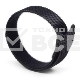 Хомут-липучка Lanmaster LAN-VCM135-BK 135x12 мм (упак: 20 шт) нейлон/полиэтилен внутри помещений черный