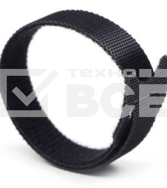 Хомут-липучка Lanmaster LAN-VCM135-BK 135x12 мм (упак: 20 шт) нейлон/полиэтилен внутри помещений черный