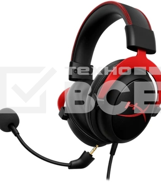 Наушники с микрофоном HyperX Cloud II черный/красный 1м мониторные оголовье (4P5M0AA)