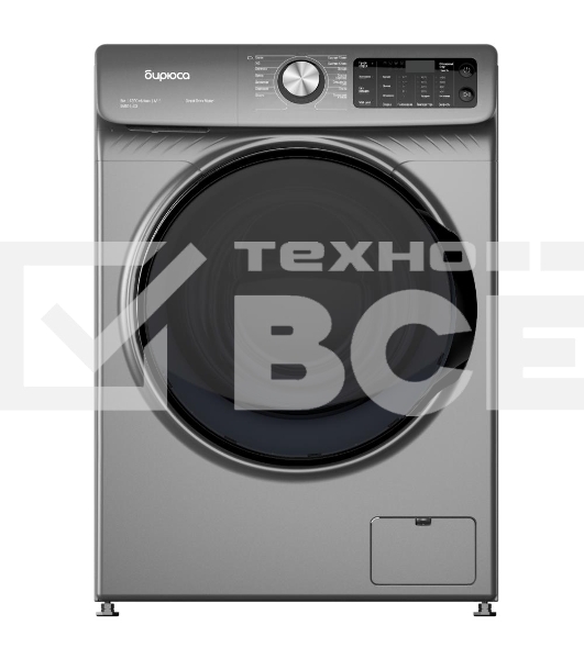 Стиральная машина Бирюса WM-SM814/03 M Металлик, загрузка фронтальная 8 кг, 1200 об/мин, класс А+++