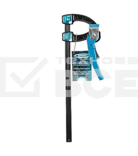 Струбцина реечная Gross быстрозажимная, металлический корпус, рычажный храповый механизм, 12