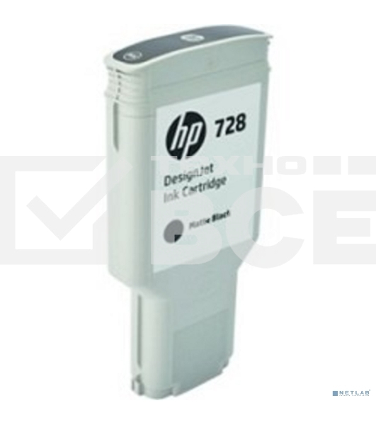 Картридж струйный HP 728 с матовыми черными чернилами для принтеров Designjet, 300 мл