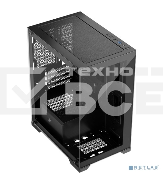 Компьютерный корпус 1STPLAYER MIKU Mi2 Black / mATX / 3x120mm LED fans / Mi2-BK-3F1