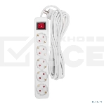 Удлинитель STANDARD 5 гнезд, 5м, 3х1,0мм², с/з, с выключателем, белый Rexant, фото8
