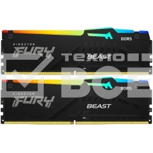 Оперативная память Kingston Fury Beast, DDR5, 16GB (2x8GB), 5200MHz, CL36, DIMM, радиатор, чёрный