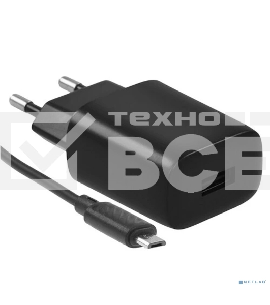 Сетевое зарядное устройство HOCO C134A/ Сетевое ЗУ + Кабель Micro 1m/ 1 USB/ Выход: 10.5W/ черный