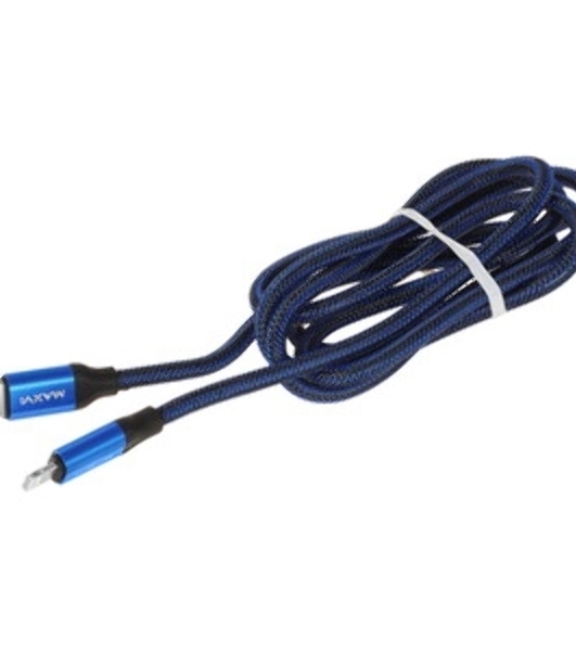 Кабель Maxvi MCm-02L blue, USB-A - Lightning, 2A, магнитный разъем, LED ток макс. нагрузки 2А, макс. напряжение 5V; стандарт USB 2.0; длина 1.5м, нейлоновая оплетка, съемный магнитный коннектор, LED подсветка, синий