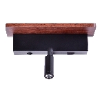 Настенный светодиодный светильник Ambrella light FW291 BK/DW черный/темное дерево LED 4200K+3000K 6W+1W 265*110*130, фото 1