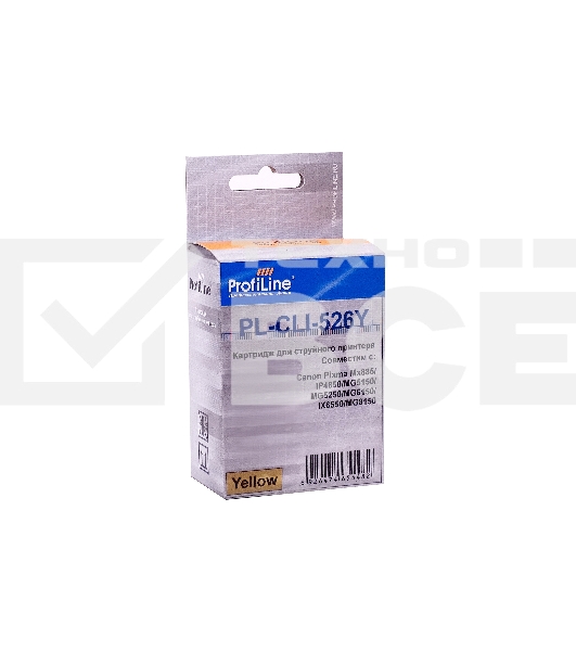 Картридж струйный PL-CLI-526Y с чипом для принтеров Canon Pixma IP4850/MG5150/MG5250/MG6150/MG8150 Yellow водн ProfiLine