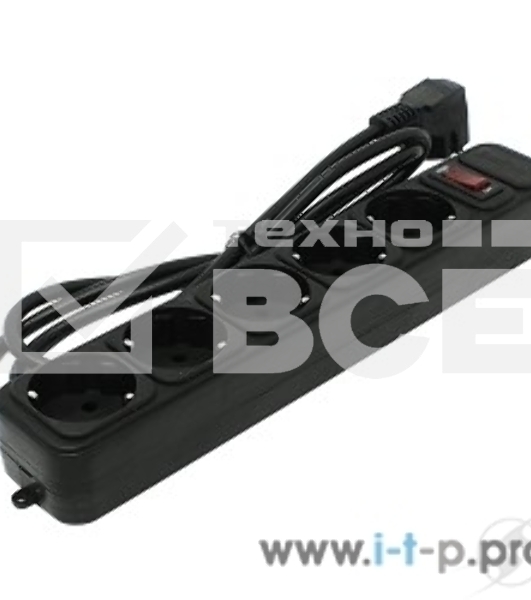 Сетевой фильтр ExeGate EX221175RUS SP-5-1.8B (5 розеток, 1.8м, евровилка, черный)