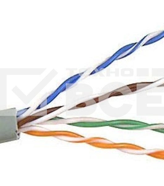 Кабель TWT UTP, серии XS, 4 пары, Кат.5e, PVC, серый, 305 метров