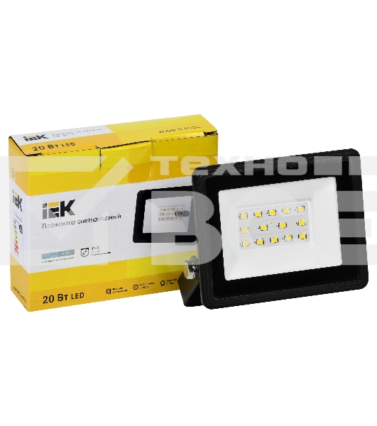 Прожектор светодиодный СДО 06-20 4000К IP65 черн. ИЭК LPDO601-20-40-K02