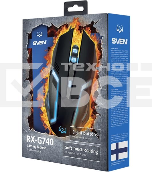 Мышь проводная SVEN RX-G740 черный, 2400 dpi, USB, кнопки - 6