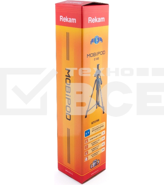 Штатив Rekam MOBIPOD E-140 универсальный черный (890гр.)