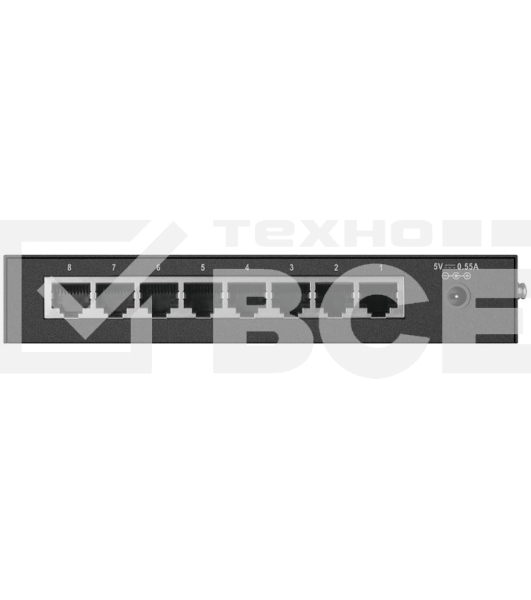 Неуправляемый коммутатор с 8 портами 10/100Base-TX D-Link DES-1008D/(K2A/K3A)RU/J1A/J2A/L2A/L2B