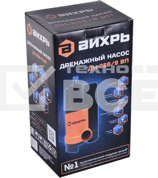 Дренажный насос ДН-258/8 ВП Вихрь
