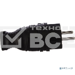 Вилка каучуковая ЭРА с заземл. прям. 16А IP44 черный, фото 1