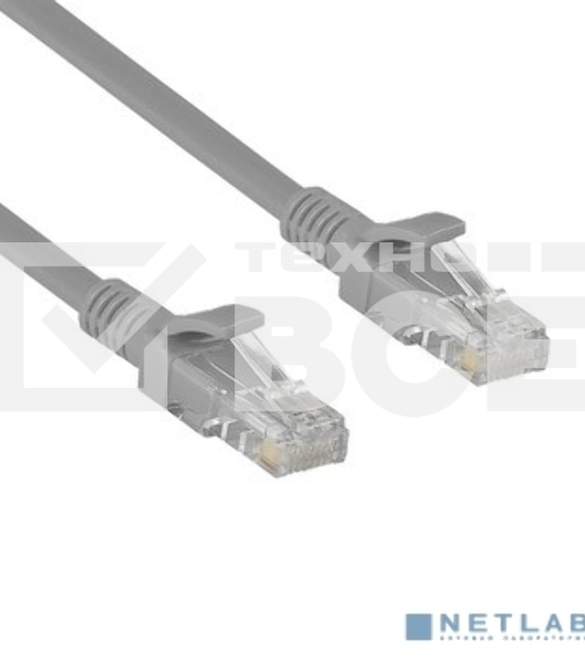 Патч-корд Exegate UTP-RJ45-RJ45-C6-CU-5M-GY, UTP, cat.6, 5м, медь, серый