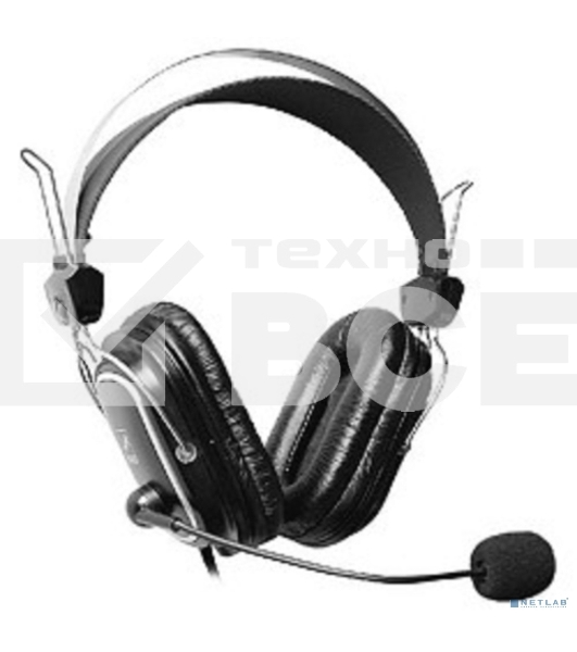 Гарнитура проводная A4Tech HS-50,черный, серебристый