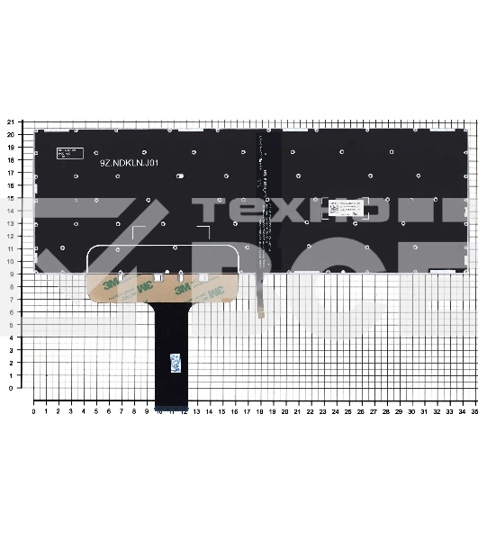 Клавиатура для ноутбука Lenovo Legion Y730-17ICH черная с белой подсветкой