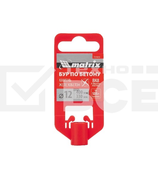 Бур по бетону Matrix, 12 x 400 мм, SDS PLUS c крестовой пластиной