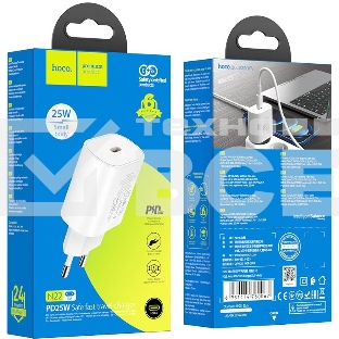 Сетевое зар./устр. Hoco N22 25W (PD+QC+AFC) USB Type-C универсальное белый
