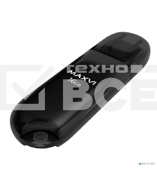 Флешка USB Maxvi P1 (FD16GBUSB20C10P1 black), 16Gb, USB 2.0, R/W 12/5, черный