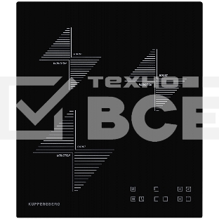 Индукционная варочная панель Kuppersberg ICO 402/ширина 45 см, 2 зоны 1,3 кВт(BOOSTER 1,5 кВт), 1 зона 2 кВт(BOOSTER 2,2 кВт),электронное сенсорное управление, 4 цифровых дисплев, 9 уровней мощности,автоматическое отключение,'Защита от детей'/Блокировка панели управления, Таймер до 99 минут, Stop & Go, Индикаторы остаточного тепла, цвет черный/прямой край
