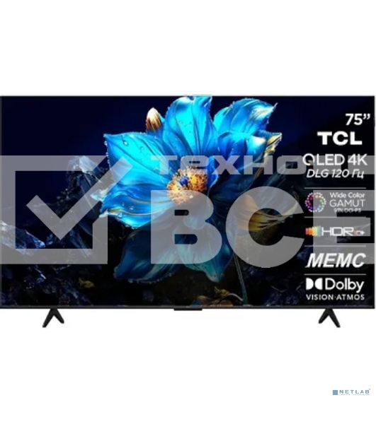 Телевизор TCL 75' 75P7K черный QLED 4K UHD 60Hz Google TV
