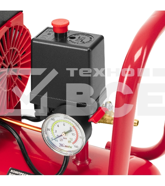 Компрессор безмасляный малошумный SPC 1500/24, 1500 Вт, ресивер 24 л, 260 л/мин MTX