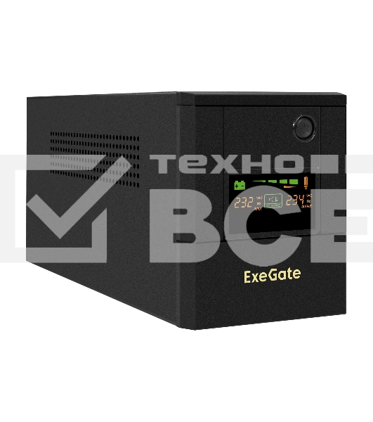 Источник бесперебойного питания ExeGate Smart LB-2000.LCD.AVR.4SH.USB (2000VA/1200W, цветной LCD, AVR, 4*Schuko, USB, батарея 12V 9Ah - 2 шт., металлический корпус, Black)