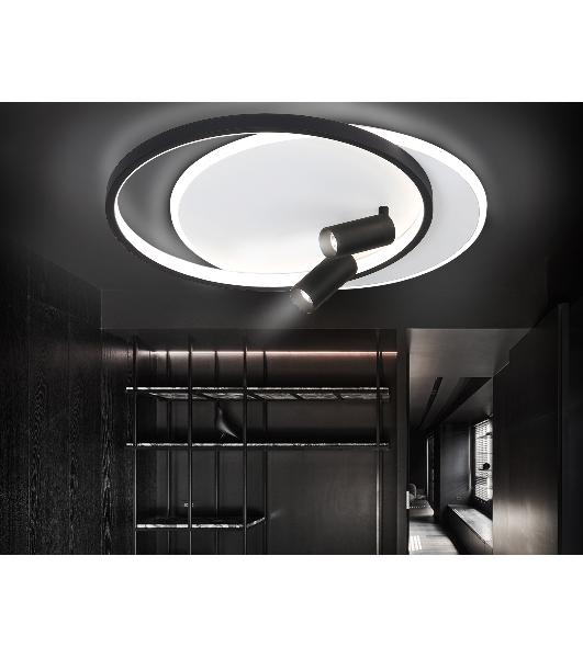 Светильник Ambrella light FL5137/2+2 WH/BK белый/черный 66W 3000K/4200K/6400K+4200K 500*420*130 (ПДУ ИК)