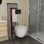 Комплект BAU 6 в 1: усиленная инсталляция BAU IDEAL, унитаз подвесной безободковый вихревой Bau Dream Hurricane3, сиденье дюропласт микролифт, клавиша BAU Strike, черная матовая, фото13