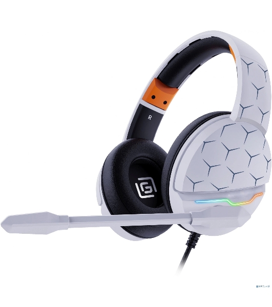 Гарнитура Oklick HS-L710G белый/чёрный, проводная, USB, подсветка