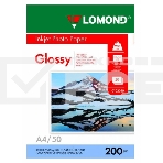 Фотобумага LOMOND Одностороняя Глянцевая, 200г/м2, A4 (21X29,7)/50л. для струйной печати, фото 1