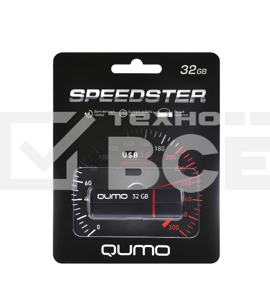 Флеш диск USB 3.0 QUMO 32GB Speedster QM32GUD3-SP-black