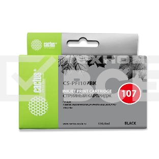 Картридж струйный Cactus CS-PFI107BK черный (130 мл) для Canon IP iPF670/iPF680/iPF685/iPF770/iPF780/iPF785