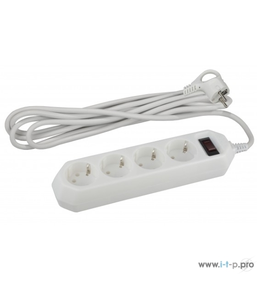 Сетевой фильтр ЭРА USF-M-4es-1.5m-W, 1.5м, белый [б0019741]