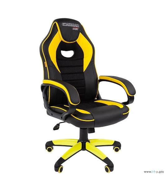 Кресло игровое Chairman game 16 Россия экопремиум черный/желтый (7028514)