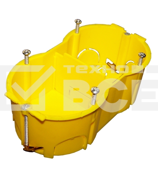 Подрозеточная коробка в стену для суппорта 45х90, желтая