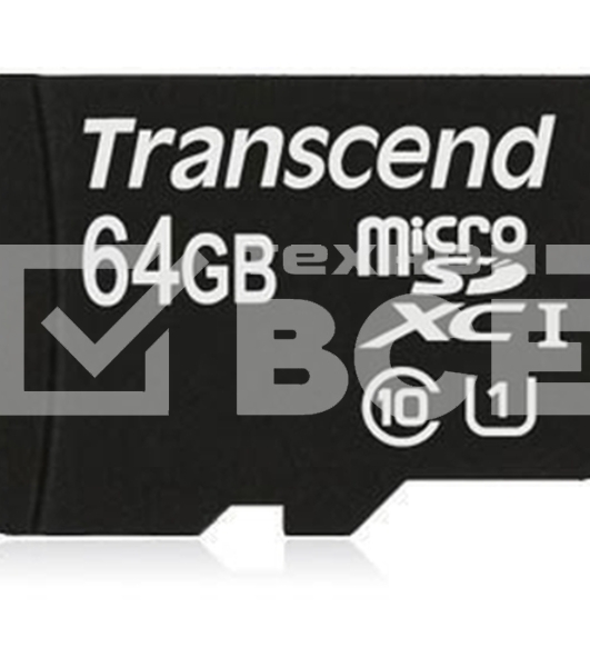 Флеш карта microSDXC 64Gb Class10 Transcend TS64GUSDU1 + adapter