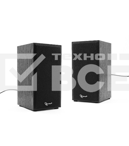 Колонки Gembird SPK-203, черный МДФ,2х3 Вт, регулятор громкости, USB