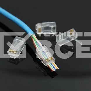 Коннектор RJ-45 (8P8C) LC-PTU-01/10 вилка универсальная. кат.5e. со сквозным отверстием  (10 шт.)