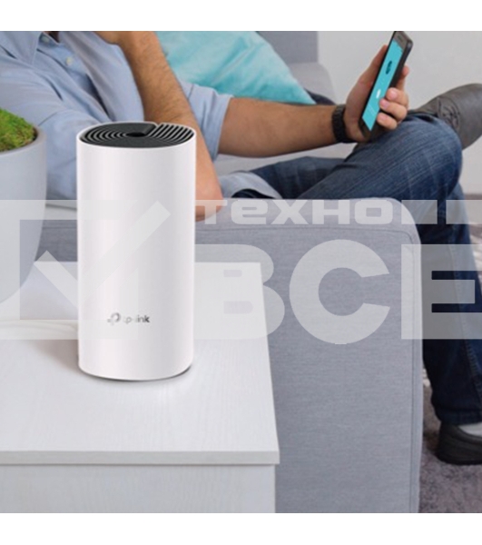 Домашняя Mesh TP-Link Wi-Fi система Deco M4 (1-Pack), 1167Мбит/с (5 ГГц: до 867 Мбит/с + 2,4 ГГц: до 300 Мбит/с),  2 порта 1000 Мбит/с, 2 встроенные антенны на каждом модуле Deco