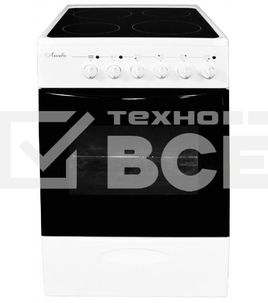 Плита электрическая Лысьва EF4011MK00 белый, конфорок 4 шт, духовка 57 л, 50 см x 84 см x 60 см (без крышки)