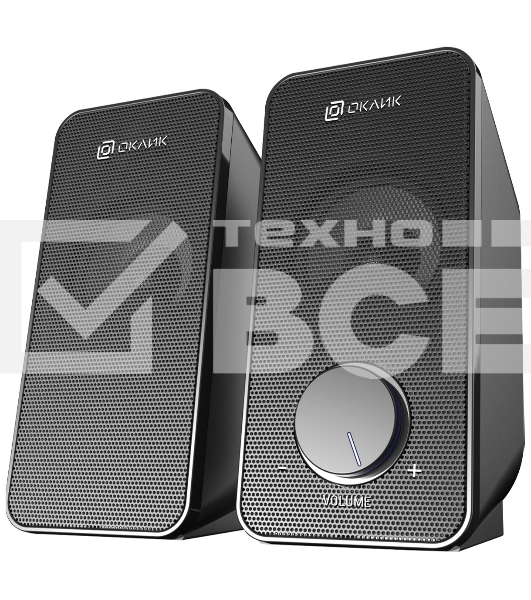 Акустическая система Oklick OK-122 2.0 черный 4Вт