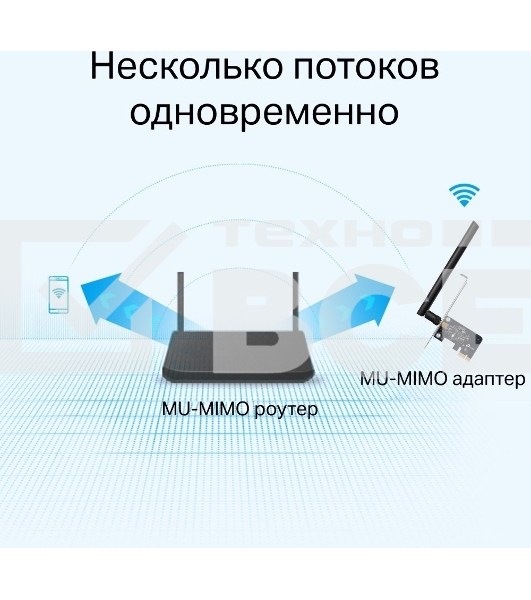 Двухдиапазонный Wi-Fi адаптер TP-Link Archer T2E AC600 PCI Express