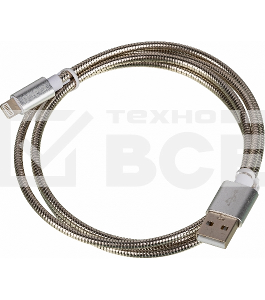 Кабель USB (m)-Lightning (m) 1м серебристый