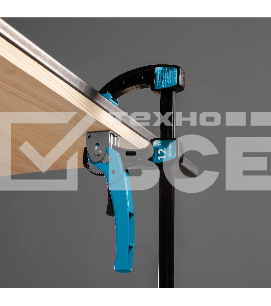 Струбцина реечная Gross быстрозажимная, металлический корпус, рычажный храповый механизм, 12