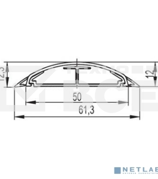 Кабель-канал напольный 50х12 L2000 пластик CSP-F G сер. ДКС 01032